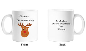 Personalised Christmas Reindeer Mug