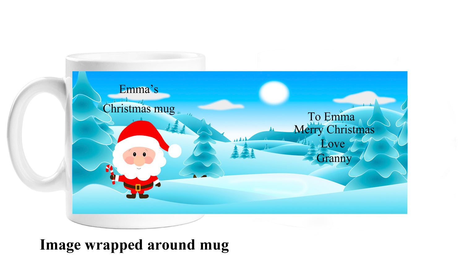 Personalised Christmas Santa Forest Mug